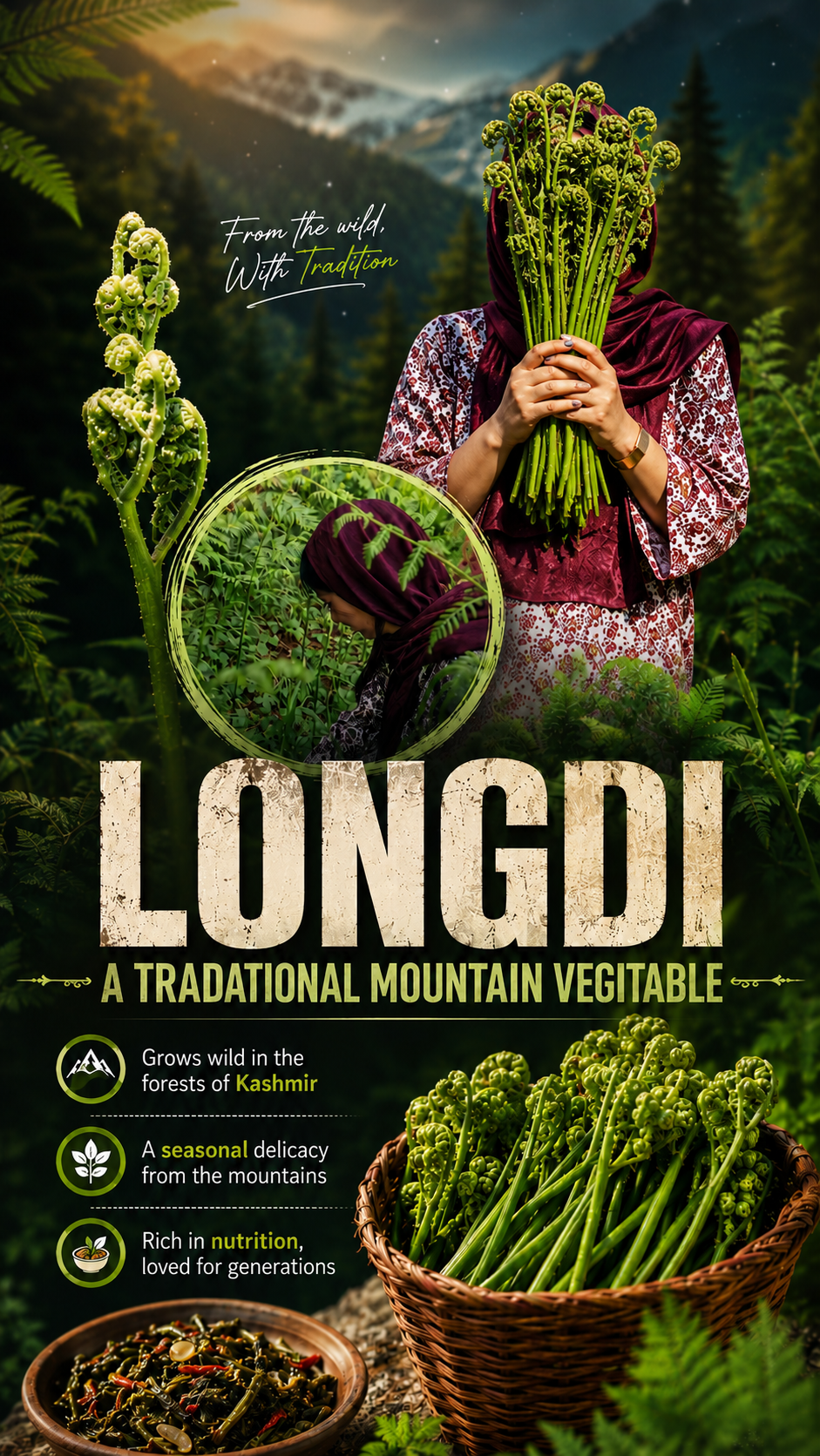 LONGDI A TRADATIONAL MOUTAIN VEGITABLE